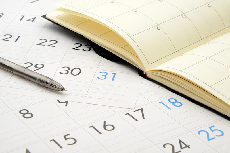 カレンダーとスジェール